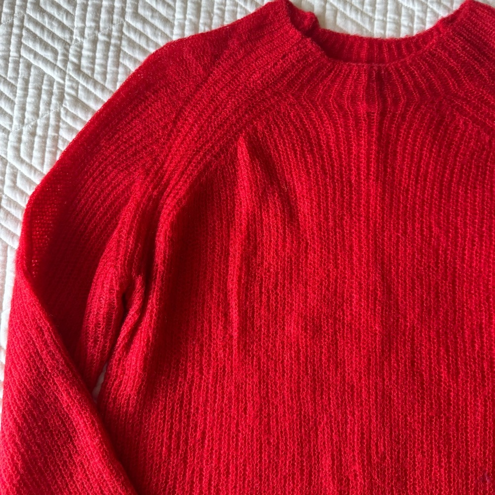 Mango Vibrant Red Crew Neck Sweater - Picture 3 of 7